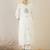 Women White Embroidered Straight Kurta Trousers With Dupatta set