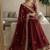 Maroon Color embroidery And sequence work Satin Saree