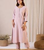 Women Solid Kurta with Trousers & Dupatta