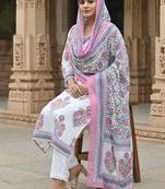 Women Floral Printed Regular  Cotton Kurta with Trousers & With Dupatta