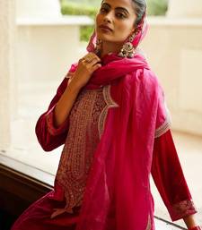 Women Ethnic Motifs Embroidered Sequinned Kurta & Trouser With Dupatta