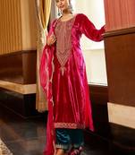 Women Ethnic Motifs Embroidered Sequinned Kurta & Trouser With Dupatta