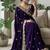 Purple Color embroidery And sequence work Satin Saree