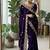 Purple Color embroidery And sequence work Satin Saree