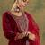 Floral Yoke Design Sequinned Velvet Straight Kurta With Trousers & Dupatta