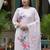Floral Printed Linen Straight Kurta With Trousers & Dupatta