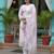 Floral Printed Linen Straight Kurta With Trousers & Dupatta
