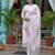Floral Printed Linen Straight Kurta With Trousers & Dupatta