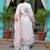 Floral Printed Linen Straight Kurta With Trousers & Dupatta