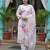 Floral Printed Linen Straight Kurta With Trousers & Dupatta