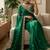 Rama Color embroidery And sequence work Satin Saree