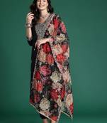 Ethnic Motifs Embroidered Sequinned Kurta With Trousers & Dupatta