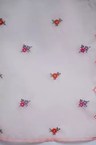 Floral Embroidered Straight Kurta With Trousers & Dupatta
