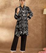 Women Floral Embroidered Regular Thread Work Pure Cotton Kurta with Trousers