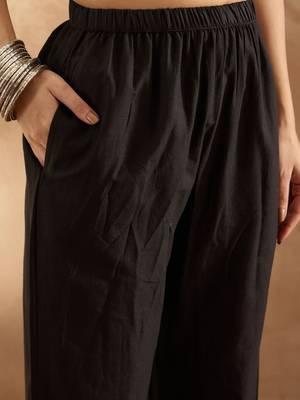 Women Floral Embroidered Regular Thread Work Pure Cotton Kurta with Trousers 3