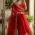 Red Color embroidery And sequence work Satin Saree