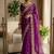 Wine Color embroidery And sequence work Satin Saree