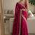 Pink Color embroidery And sequence work Satin Saree
