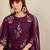 Floral Printed Tie-Up Neck  Cotton Straight Kurta With Trousers & Dupatta