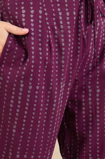 Floral Printed Tie-Up Neck  Cotton Straight Kurta With Trousers & Dupatta