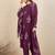 Floral Printed Tie-Up Neck  Cotton Straight Kurta With Trousers & Dupatta