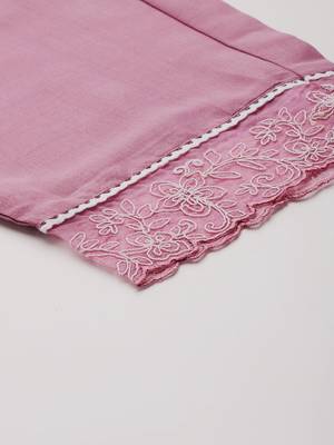 Floral Embroidered Thread Work Kurta with Trousers & Dupatta 9