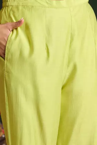 Women Embroidered Regular Liva Kurta with Trousers & With Dupatta