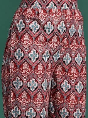 Floral Printed Sequinned Pure Cotton Kurta With Trousers & Dupatta 3