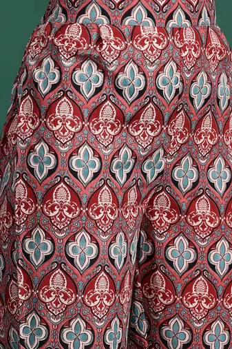 Floral Printed Sequinned Pure Cotton Kurta With Trousers & Dupatta