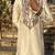 Cream kurta with multi colour stone work yoke embroidery for men