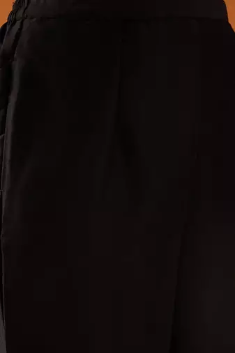 Black Floral Yoke Design Straight Sequinned Kurta With Trousers & Dupatta