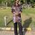 Black and wine paisley printed premium velvet partywear kurta for men
