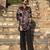 Black and wine paisley printed premium velvet partywear kurta for men