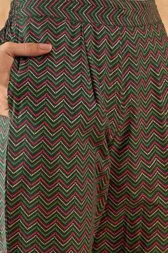Floral Printed A-Line Sequinned Kurta with Trousers & Dupatta