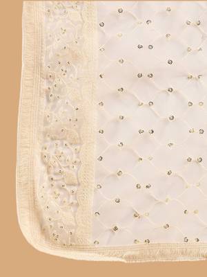 Embroidered Straight Sequinned Chanderi Cotton Kurta with Trousers & Dupatta 4