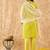 Embroidered Straight Sequinned Chanderi Cotton Kurta with Trousers & Dupatta