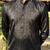 Black floral embroidered & sequin embellished cotton festive kurta for men