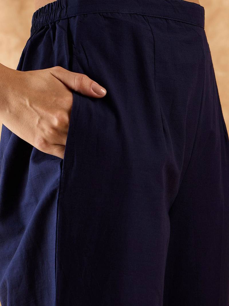 Bandhani Printed A-Line Kurta with Trousers & Dupatta