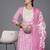 Floral Printed A-Line Sequinned  Cotton Kurta with Trousers & Dupatta