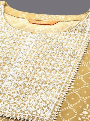Women Ethnic Motifs Printed Regular Thread Work  Cotton Kurta with Trousers & With Dupatta 7