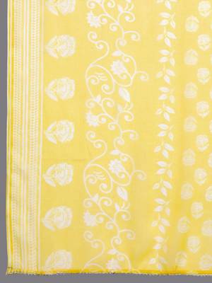Floral Printed Three-Quarter Sleeves Sequinned Pure Cotton Straight Kurta Set 4