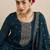 Women Solid Embroidered Kurta with Palazzo & Dupatta