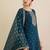 Women Solid Embroidered Kurta with Palazzo & Dupatta