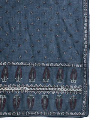 Ethnic Motifs Printed Sequinned  Cotton Kurta with Trousers & With Dupatta 4