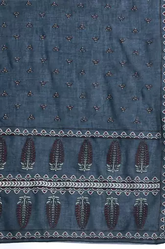 Ethnic Motifs Printed Sequinned Pure Cotton Kurta with Trousers & With Dupatta