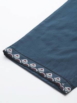 Ethnic Motifs Printed Sequinned  Cotton Kurta with Trousers & With Dupatta 8