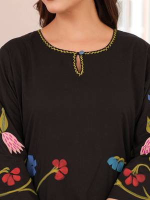 Floral Printed Pure Cotton Kurta With Trousers 3