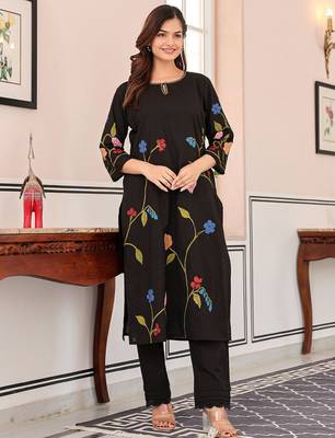 Floral Printed Pure Cotton Kurta With Trousers 4
