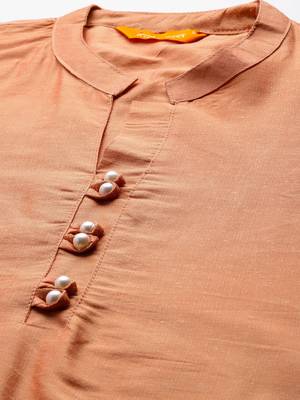 Floral Embroidered Thread Work Pure Cotton Kurta with Trousers 2