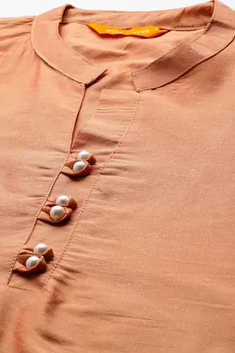 Floral Embroidered Thread Work Pure Cotton Kurta with Trousers